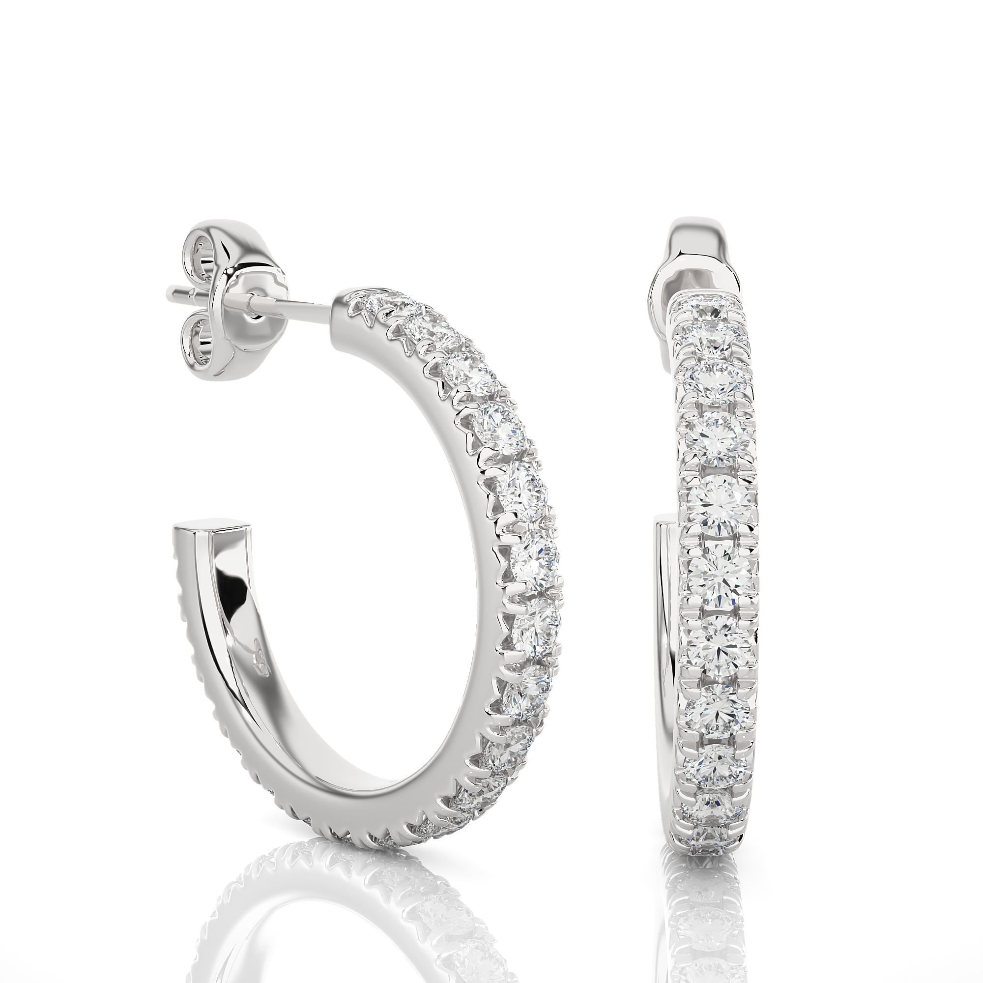 Buy 0.70Ct Natural Diamond Hoop Earrings | Solitairekart